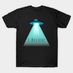 Flying Saucer I Believe' Shirt, Unisex Alien Encounter Tee Casual UFO Believer Wear Ideal Gift for Extraterrestrial Fans T-Shirt